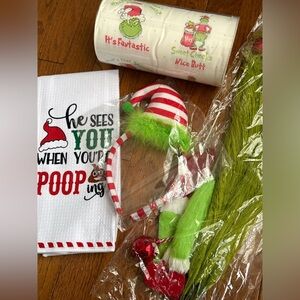 Holiday Grinch Green and Red Home Accent Set